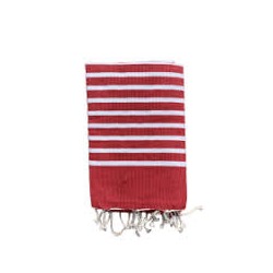 Fouta marinière rouge