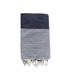 Fouta blanche et noire