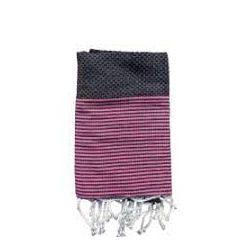 Fouta Noire et Rose