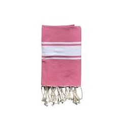 Fouta bandes larges rose