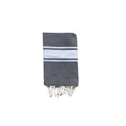 Fouta bandes larges grise