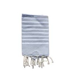 Fouta marinière grise