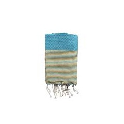 Fouta bleu clair et jaune