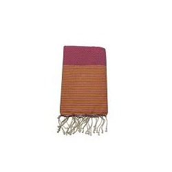 Fouta rose et jaune