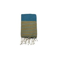 Fouta turquoise et jaune